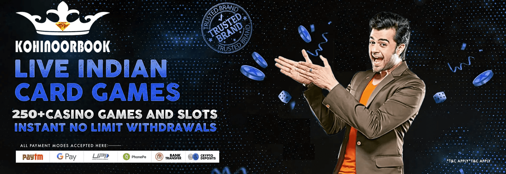 Live Indian card games on Kohinoorbook